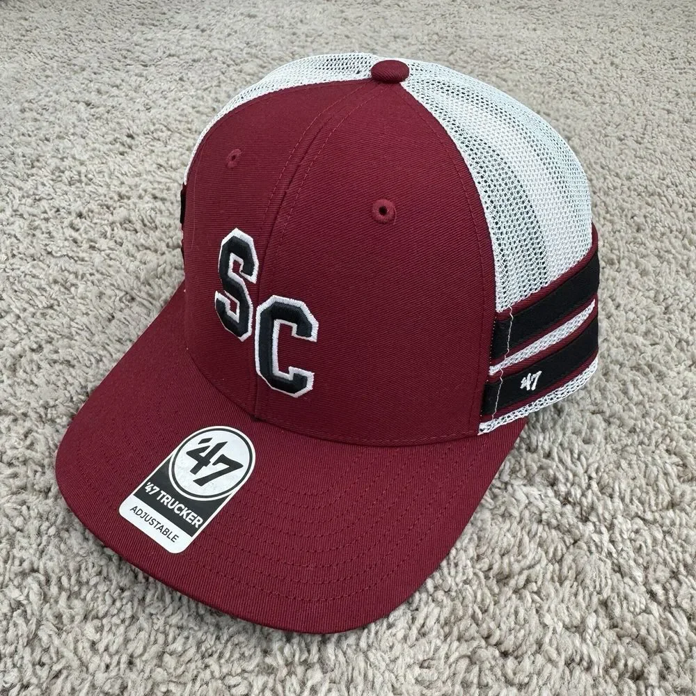South Carolina Gamecocks Hat 47 Trucker Snapback Garnet Straight 8 Mesh Back Cap